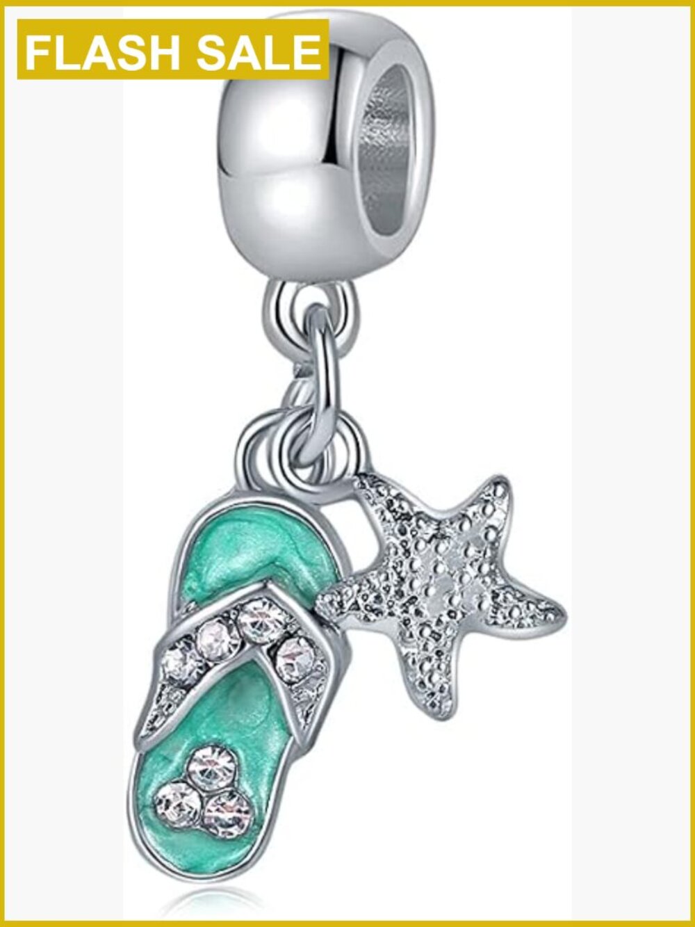 Starfish Flip Flop Charm Bead for Bracelet Beach Jewelry